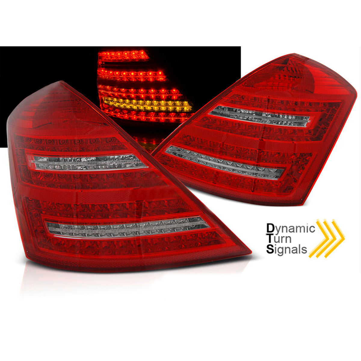 LED Rücklichter Rot Weiß SEQ passend für Mercedes W221 S-Klasse 05-09