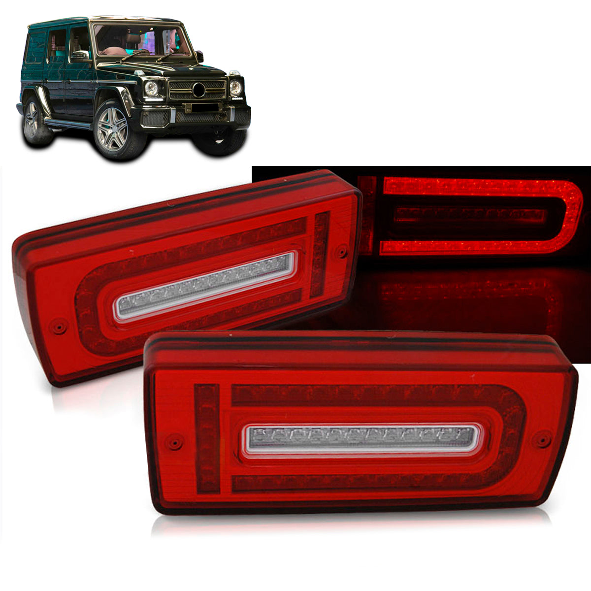 LED Rücklichter Rot Weiß passend für Mercedes W463 G-Klasse 07-17