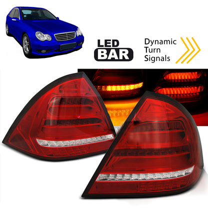 LED BAR Rücklichter Rot Weiß SEQ passend für Mercedes W203 Limousine 00-04