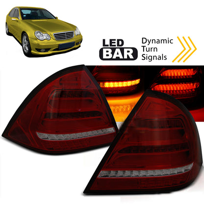 LED BAR Rücklichter Rot Rauch SEQ passend für Mercedes W203 Limousine 00-04