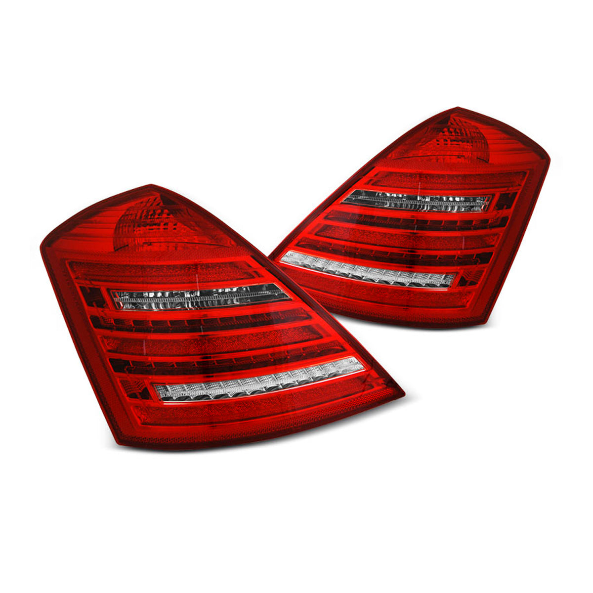 LED Rücklichter Rot Weiß SEQ W222 LOOK passend für Mercedes W221 S-Klasse 05-09