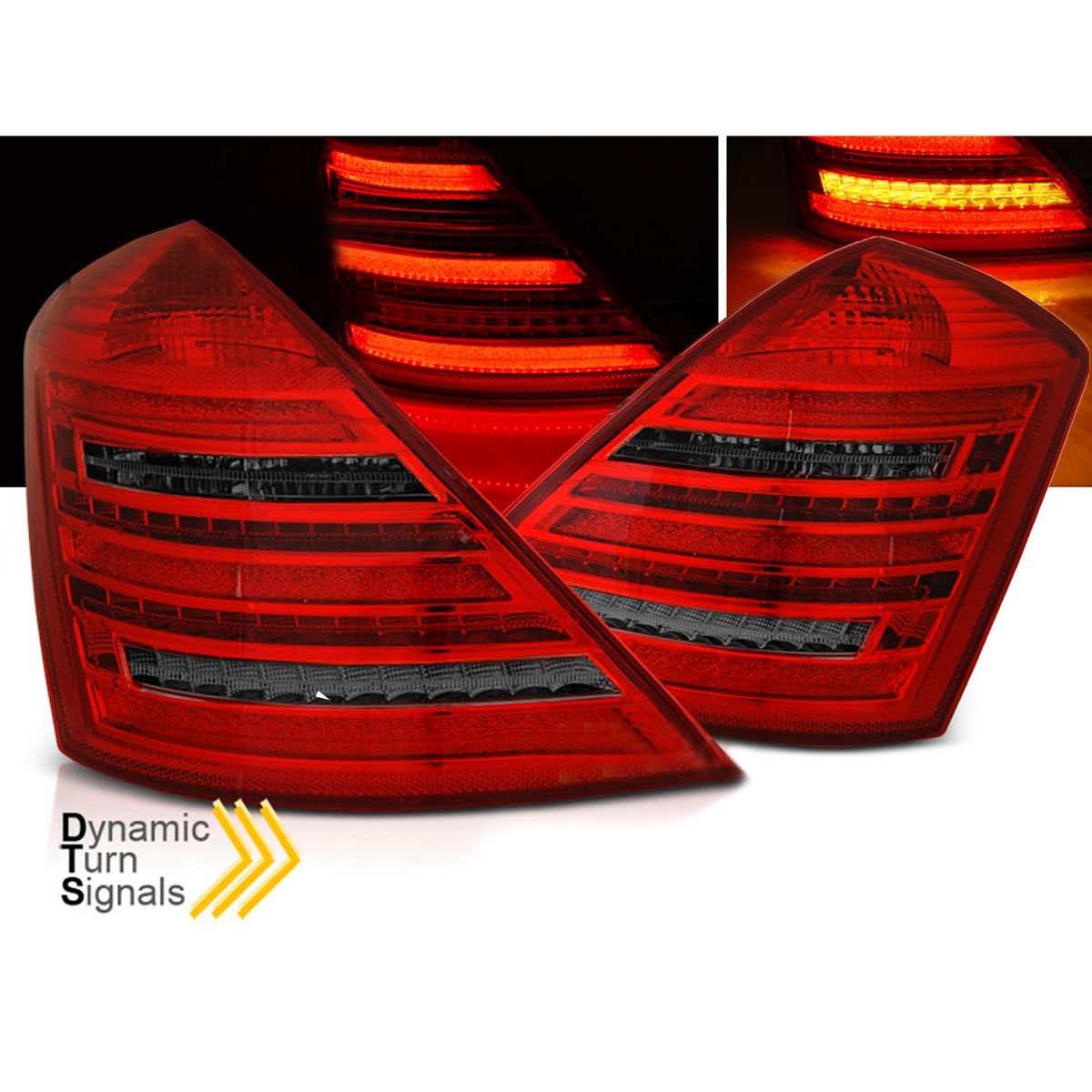 LED Rücklichter Rot Rauch SEQ W222 LOOK passend für Mercedes W221 S-Klasse 05-09