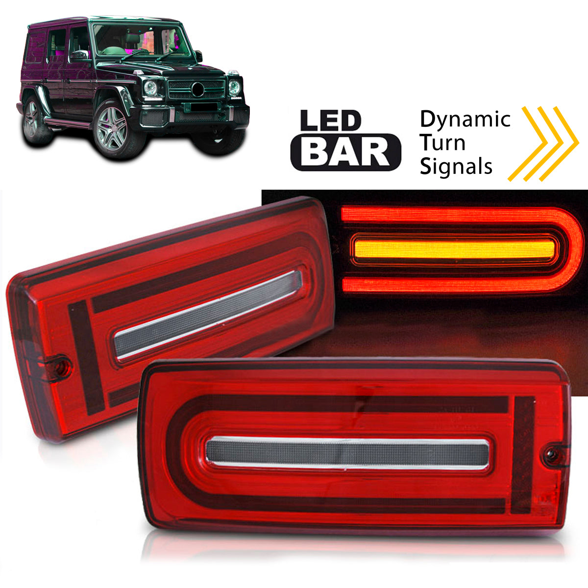 LED BAR Rücklichter Rot Weiß passend für Mercedes W463 G-Klasse 90-18