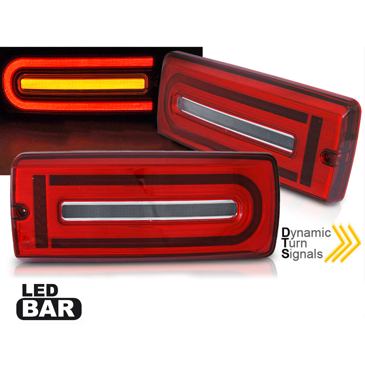 LED BAR Rücklichter Rot Weiß passend für Mercedes W463 G-Klasse 90-18