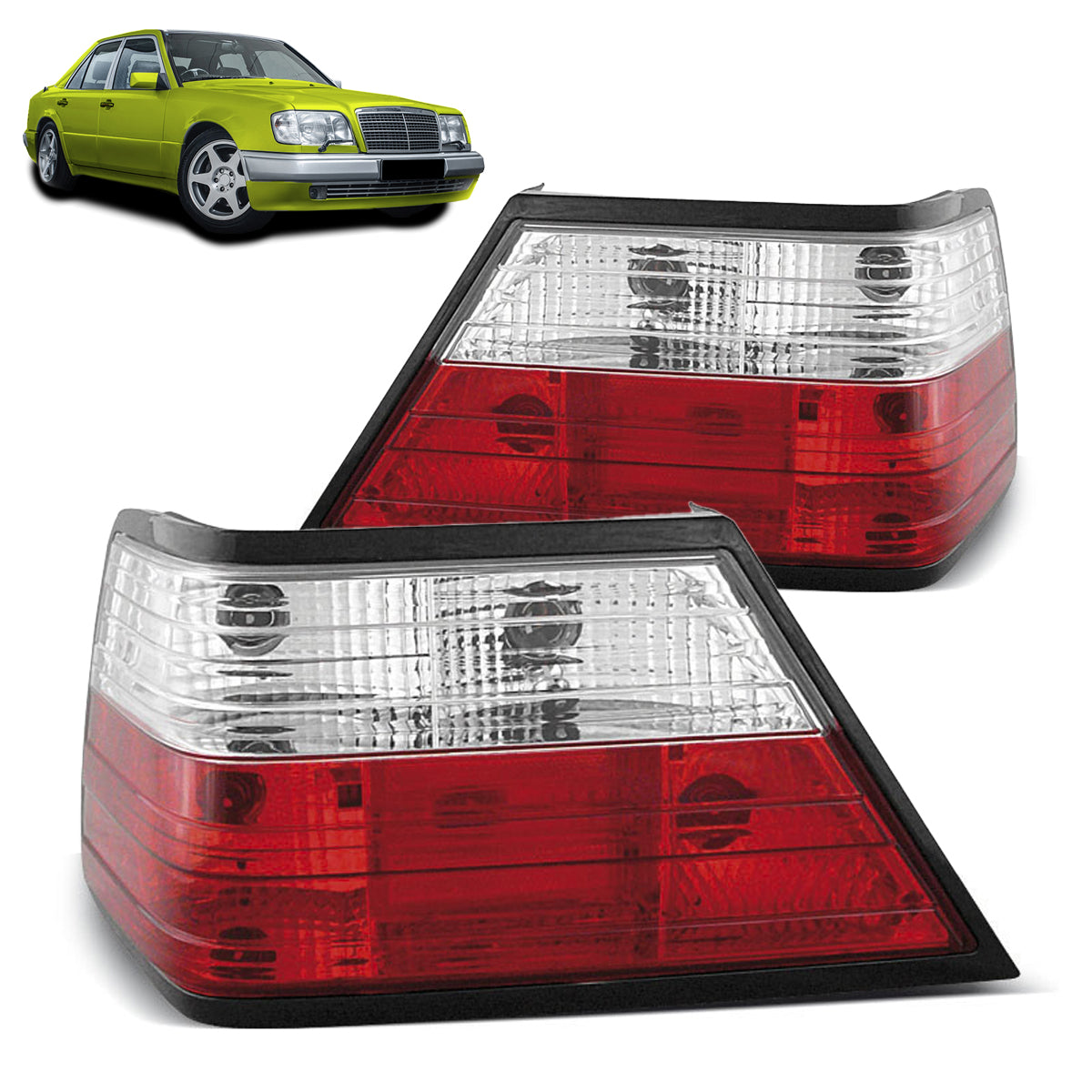 Rücklichter Rot Weiß passend für Mercedes W124 E-Klasse 01.85-06.95