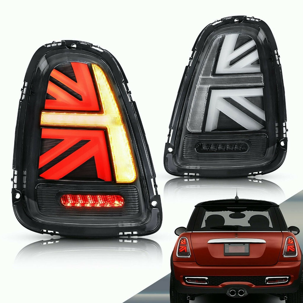 Heckleuchten LED Smoke passend für MINI (R56) Schrägheck Cabrio 2006-2013 Union Jack Stil
