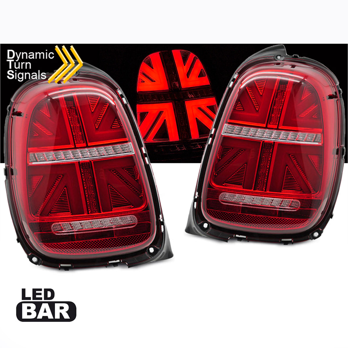 LED Rücklichter Rot Weiß SEQ passend für MINI Cooper F55 F56 F57 14-17 6-PIN
