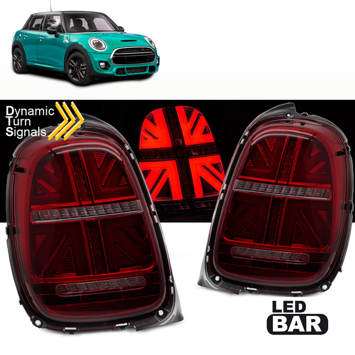 LED Rücklichter Rot Smoke SEQ passend für MINI Cooper F55 F56 F57 14-17 6-PIN