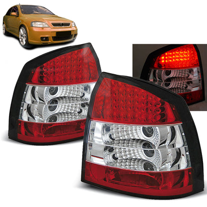Rücklichter passend für Opel Astra G 09.97-02.04 3D/5D Rot Weiß LED