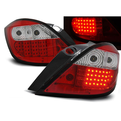 Rücklichter passend für Opel Astra H 03.04-09 Rot Weiß LED