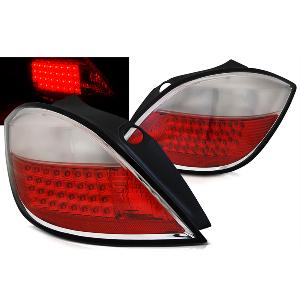 Rücklichter passend für Opel Astra H 03.04-09 5D Rot Weiß LED