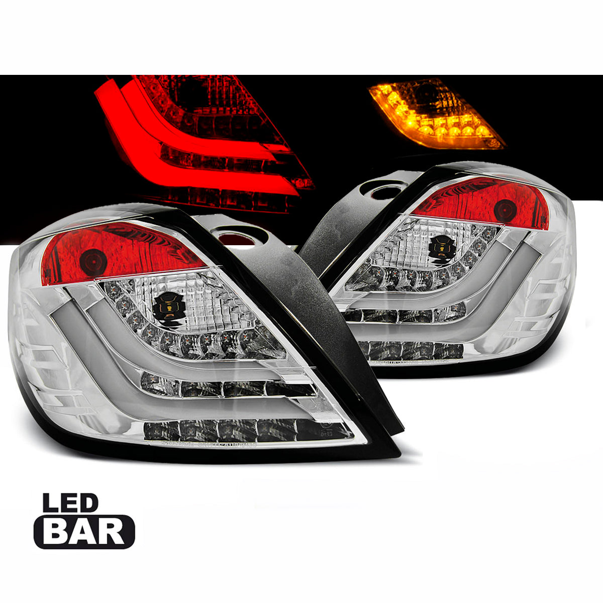 Rücklichter passend für Opel Astra H 03.04-09 3D Chrom LED