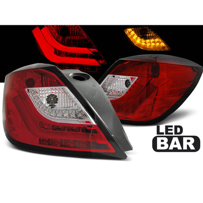 Rücklichter passend für Opel Astra H 03.04-09 3D Rot Weiß LED