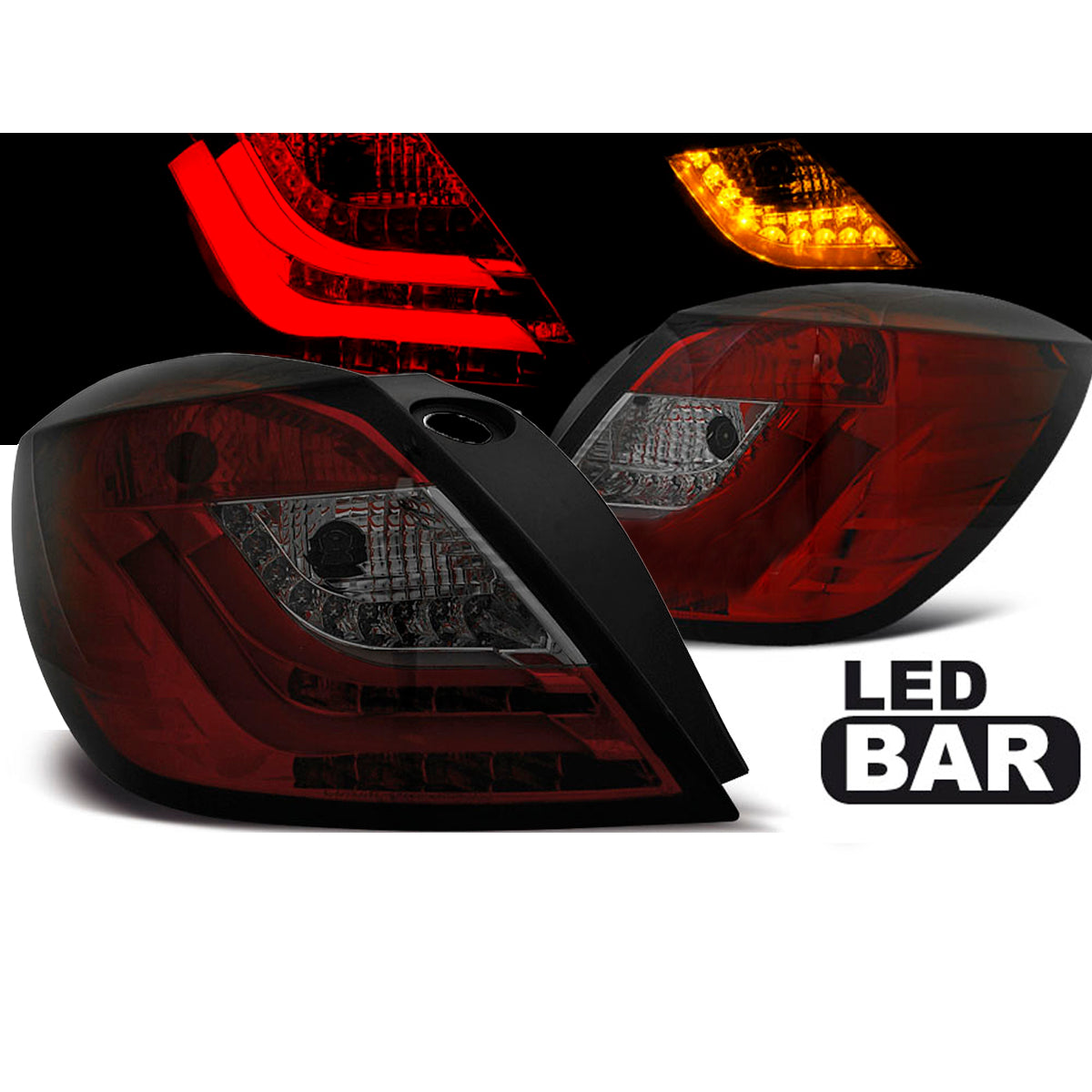 Rücklichter passend für Opel Astra H 03.04-09 3D Rot Smoke LED