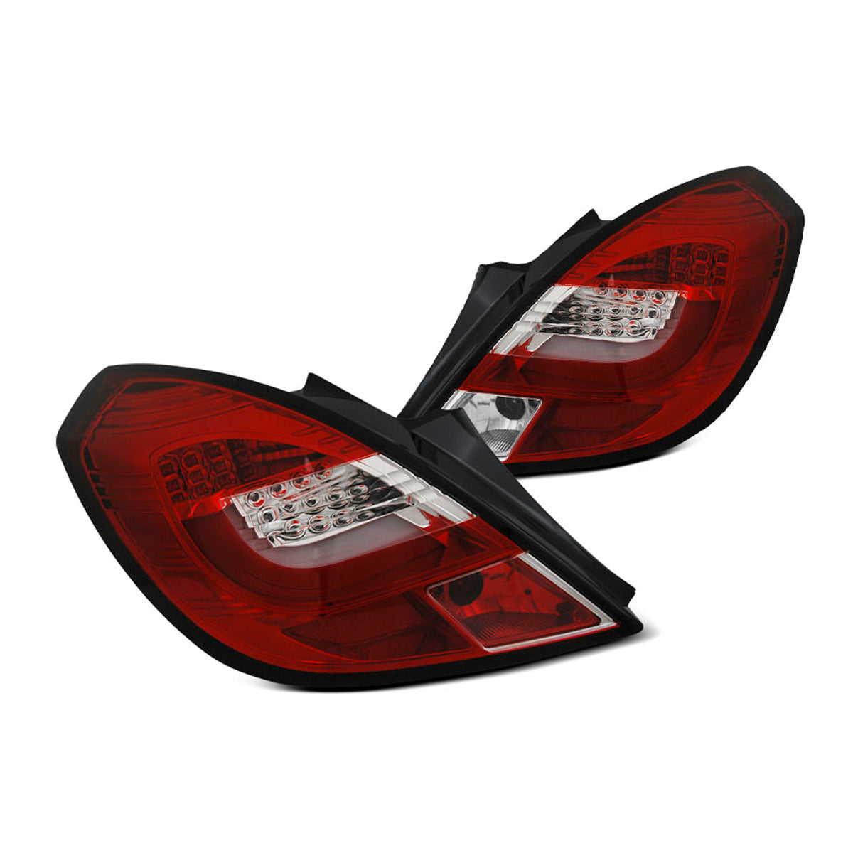 Rücklichter passend für Opel Corsa D 3D 04.06-14 Rot Weiß LED Leiste