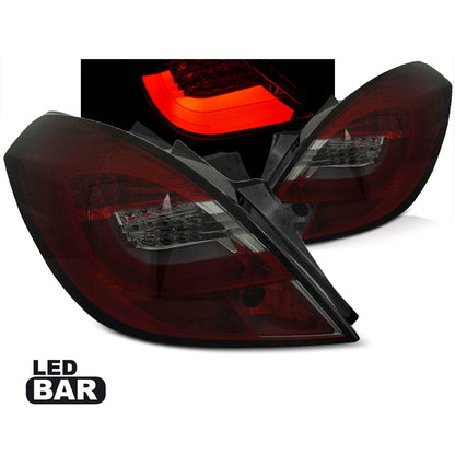 Rücklichter passend für Opel Corsa D 3D 04.06-14 Rot Rauch LED Leiste