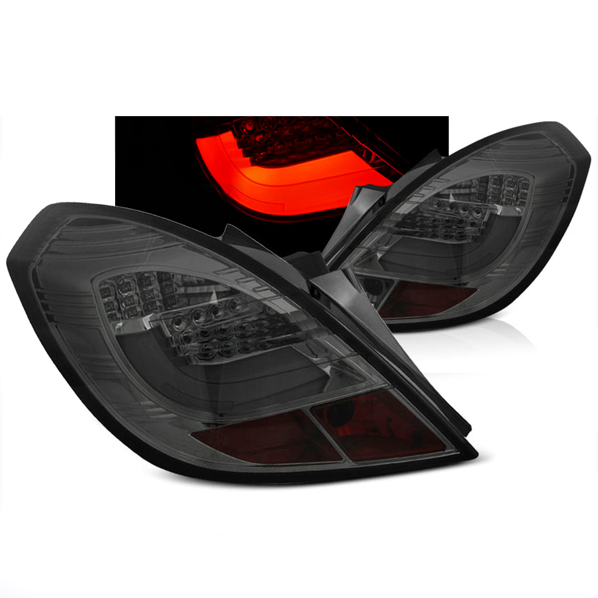 Rücklichter passend für Opel Corsa D 3D 04.06-14 Rauch LED Leiste
