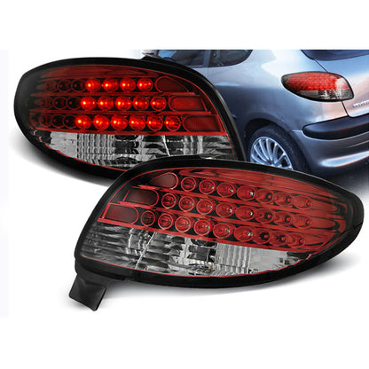 Rücklichter passend für Peugeot 206 10.98- Rot Weiß LED
