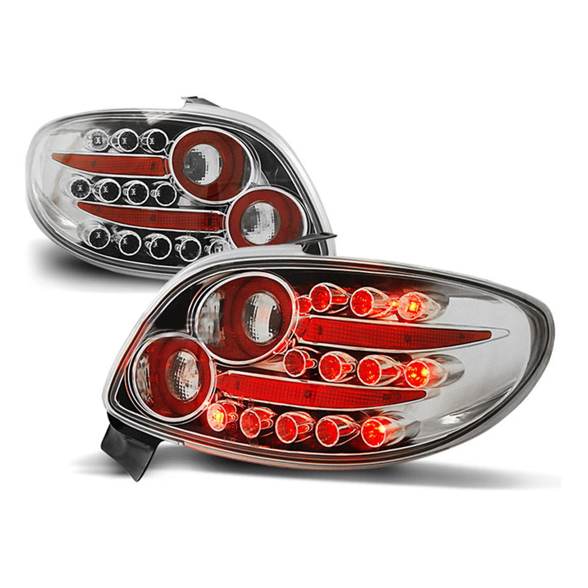 Rücklichter passend für Peugeot 206 10.98- Chrom LED