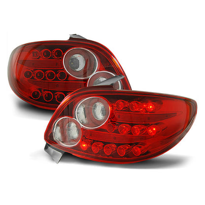 Rücklichter passend für Peugeot 206 10.98- Rot Weiß LED