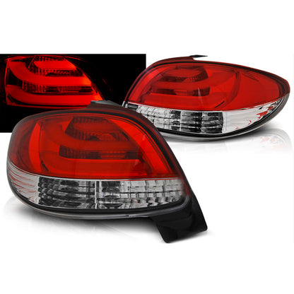 Rücklichter passend für Peugeot 206 10.98- Rot Weiß LED Leiste