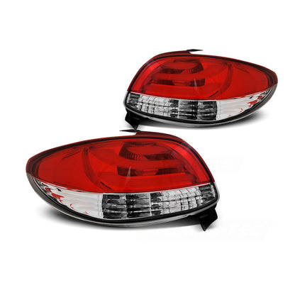 Rücklichter passend für Peugeot 206 10.98- Rot Weiß LED Leiste