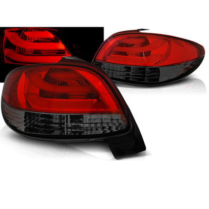 Rücklichter passend für Peugeot 206 10.98- Rot Rauch LED Leiste