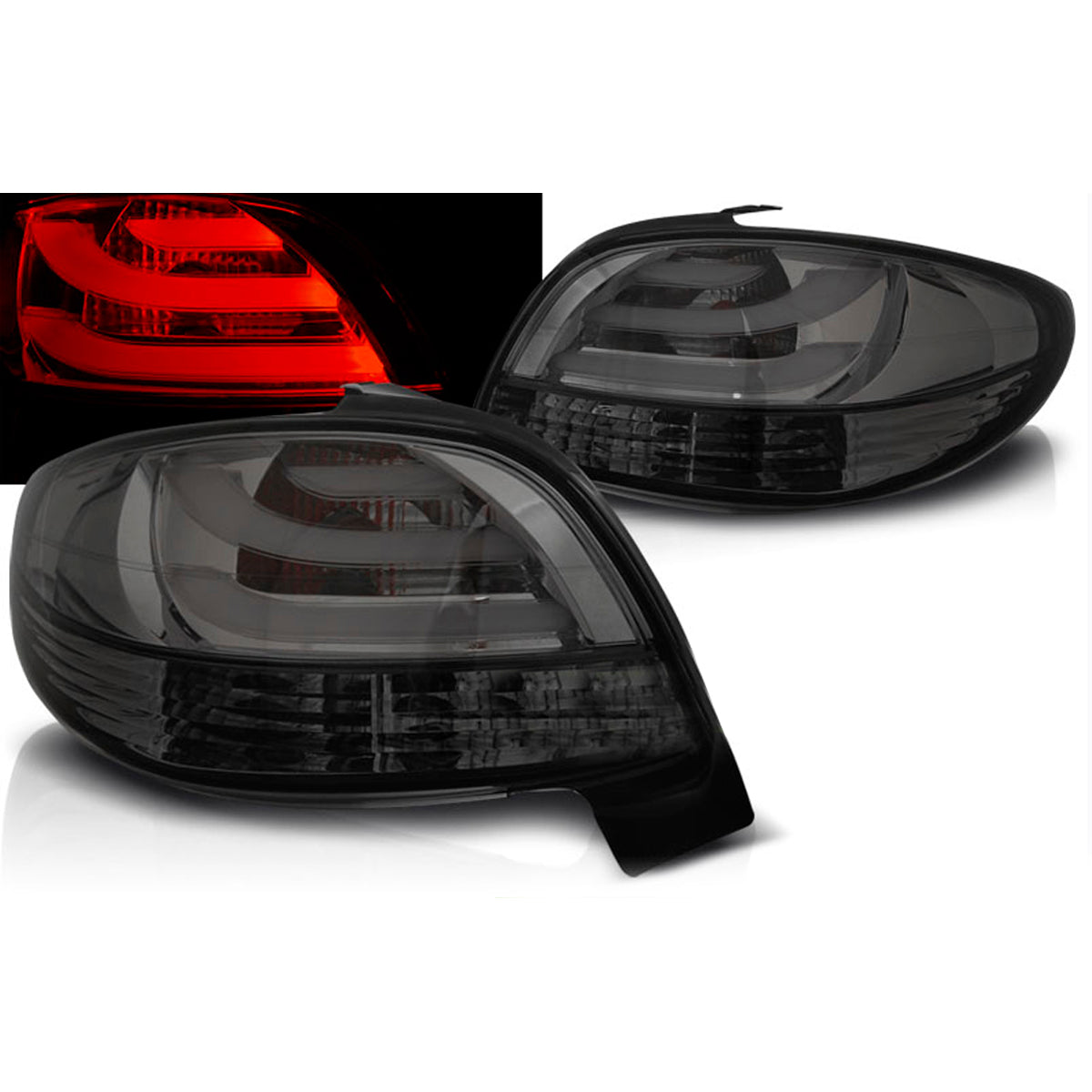 Rücklichter passend für Peugeot 206 10.98- Rauch LED Leiste