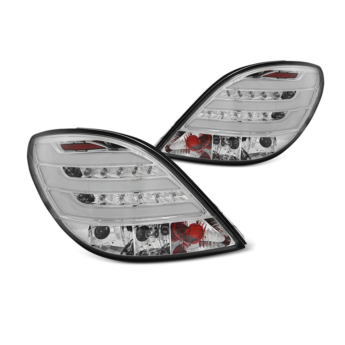 Rücklichter passend für Peugeot 207 3D/5D 05.06-06.09 Chrom LED Leiste