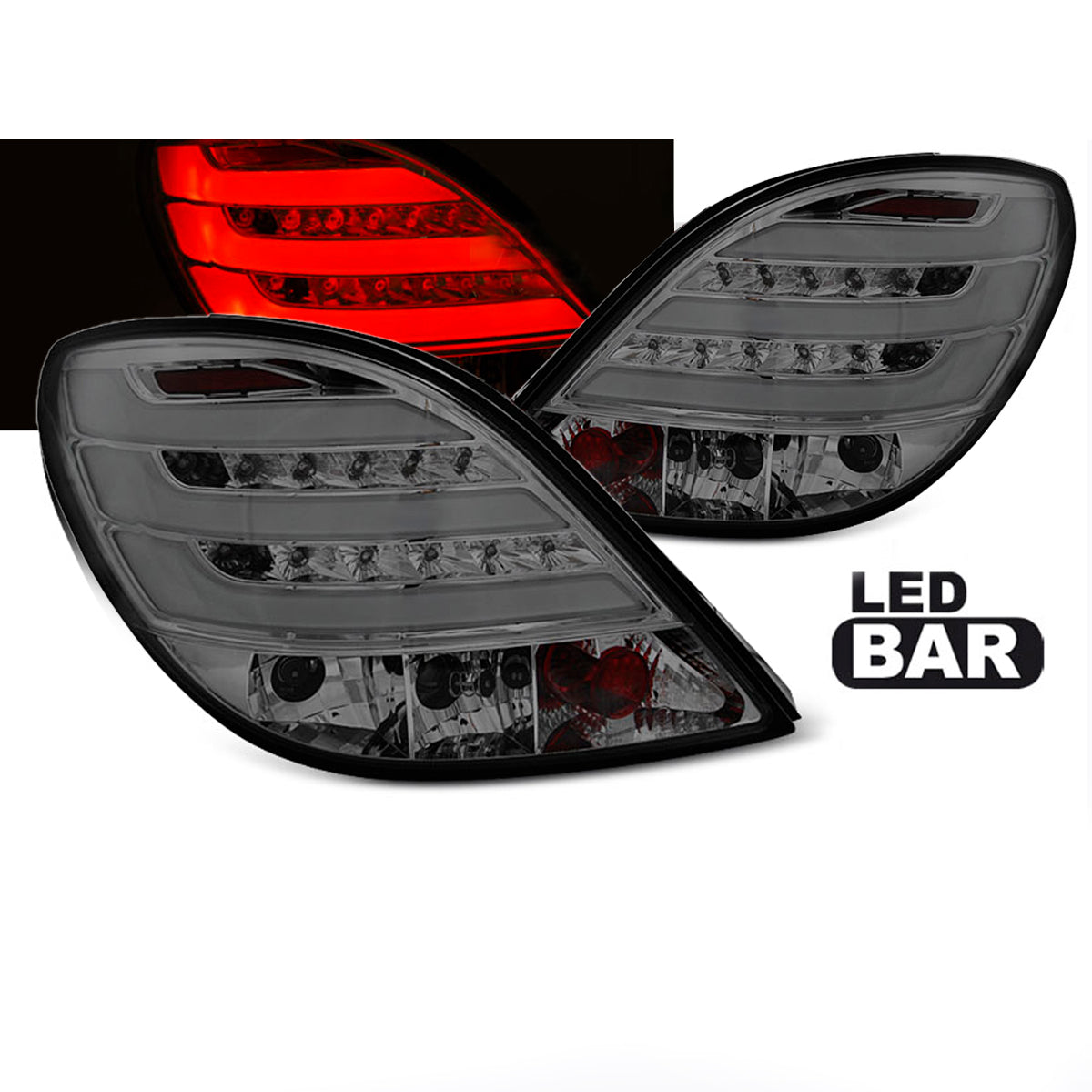Rücklichter passend für Peugeot 207 3D/5D 05.06-06.09 Rauch LED Leiste