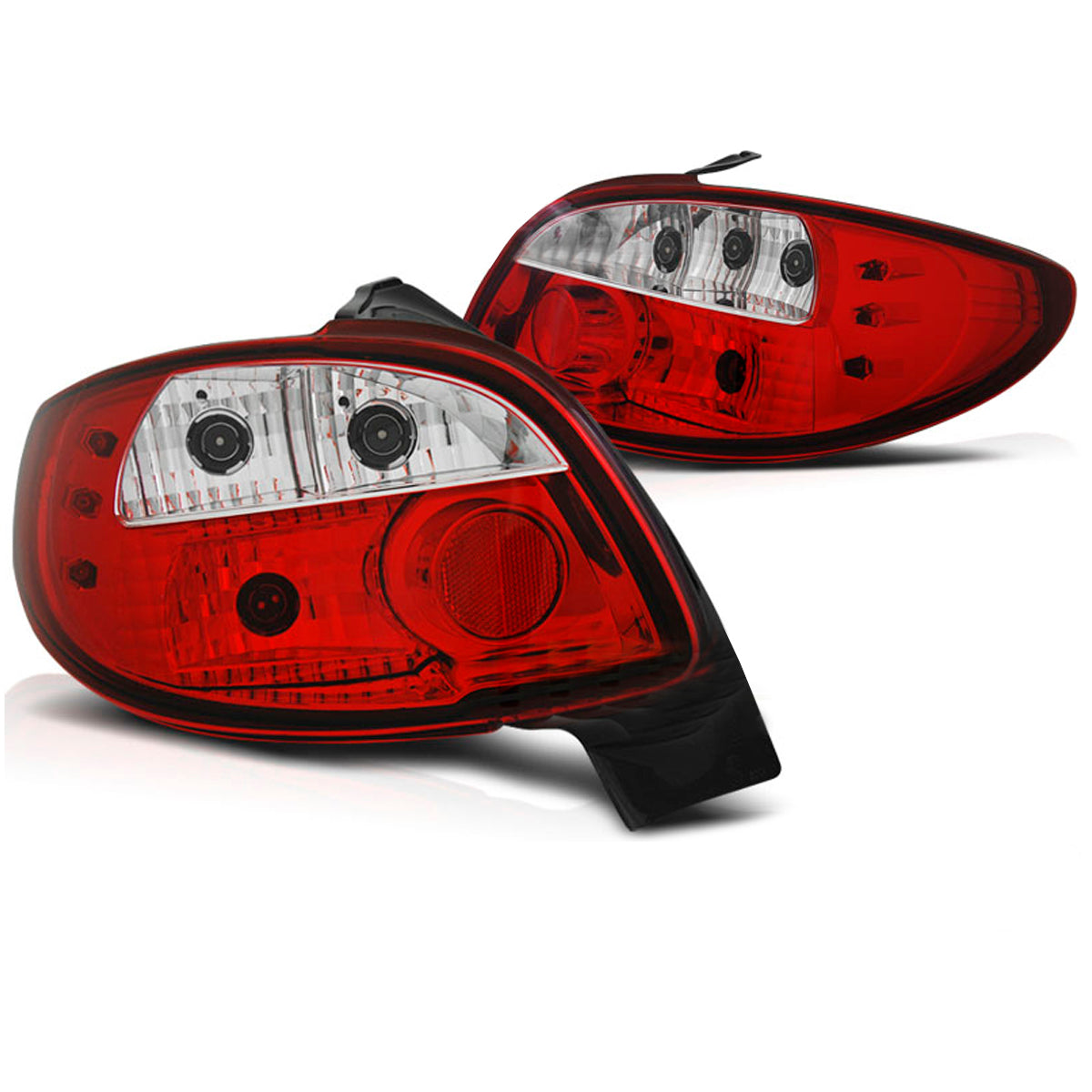 Rücklichter passend für Peugeot 206 10.98- Rot Weiß