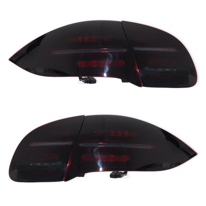Dynamische LED Rücklichter Schwarz Rot Rauch passend für Porsche Cayenne 2011-2014