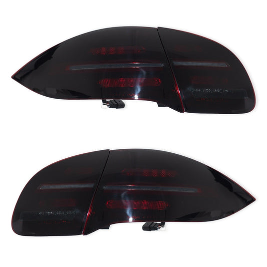Dynamische LED Rücklichter Schwarz Rot Rauch passend für Porsche Cayenne 2011-2014
