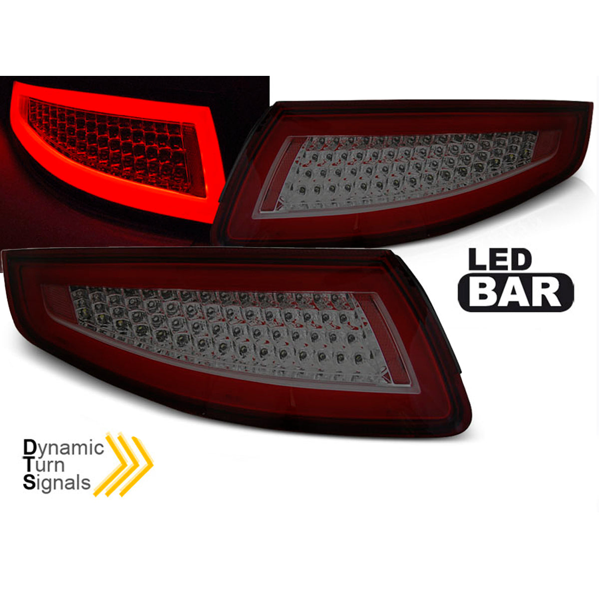 LED Bar Rücklichter Rot Rauch SEQ passend für Porsche 911 997 04-09