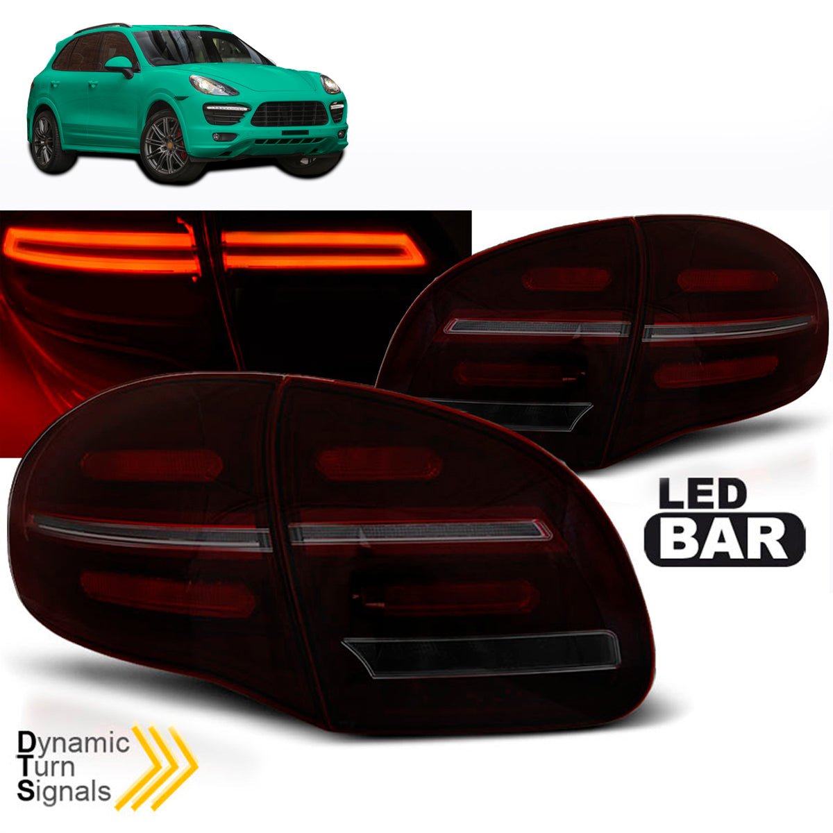 LED Bar Rücklichter Rot Rauch SEQ passend für Porsche Cayenne 10-15