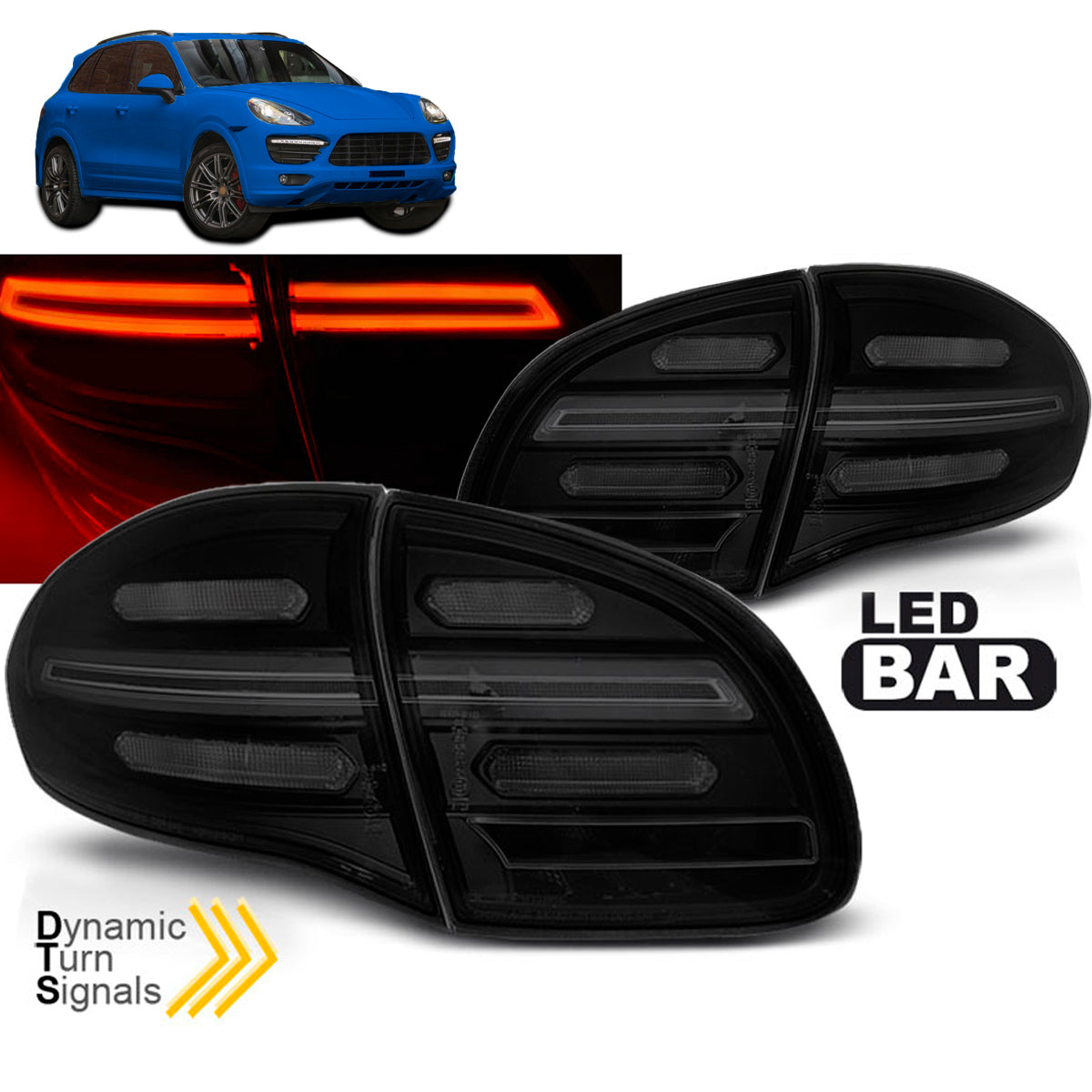 LED Bar Rücklichter Rauch SEQ passend für Porsche Cayenne 10-15