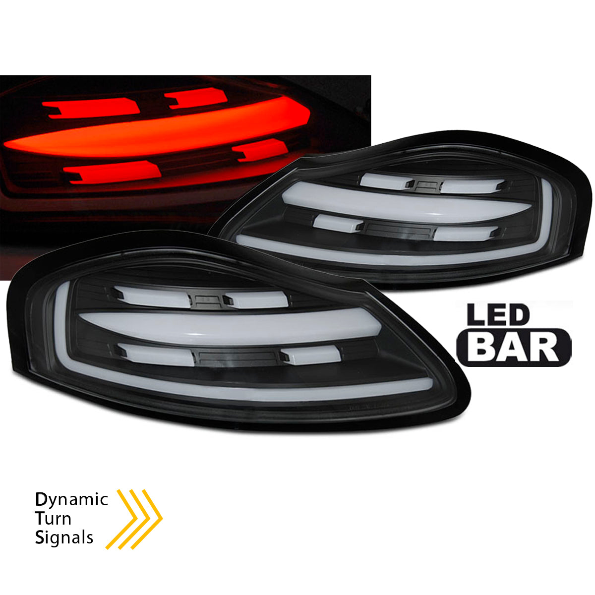 LED Bar Rücklichter Schwarz SEQ passend für Porsche Boxster 986 96-04