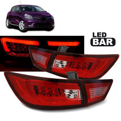 Rücklichter passend für Renault Clio IV 13-16 Hatchback LED Leiste Rot Weiß