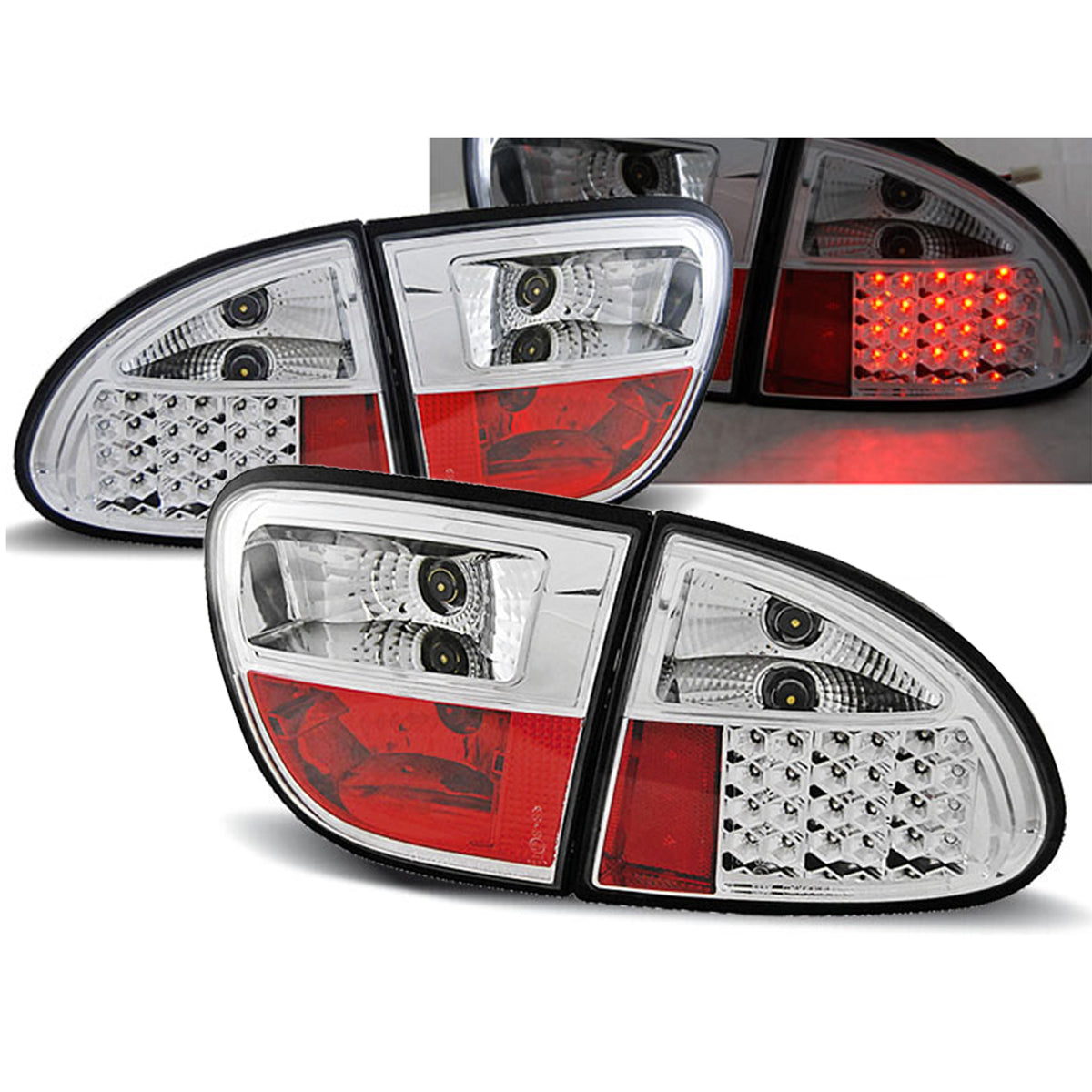 LED Rücklichter Chrom passend für Seat Leon 04.99-08.04