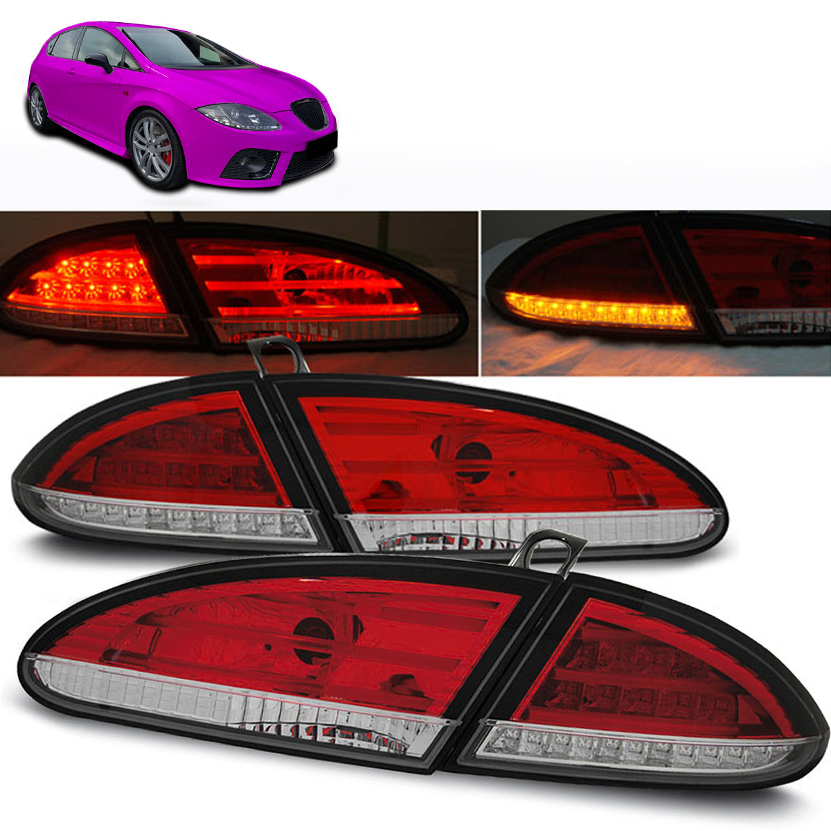 LED Rücklichter Rot Weiß passend für Seat Leon 06.05-09