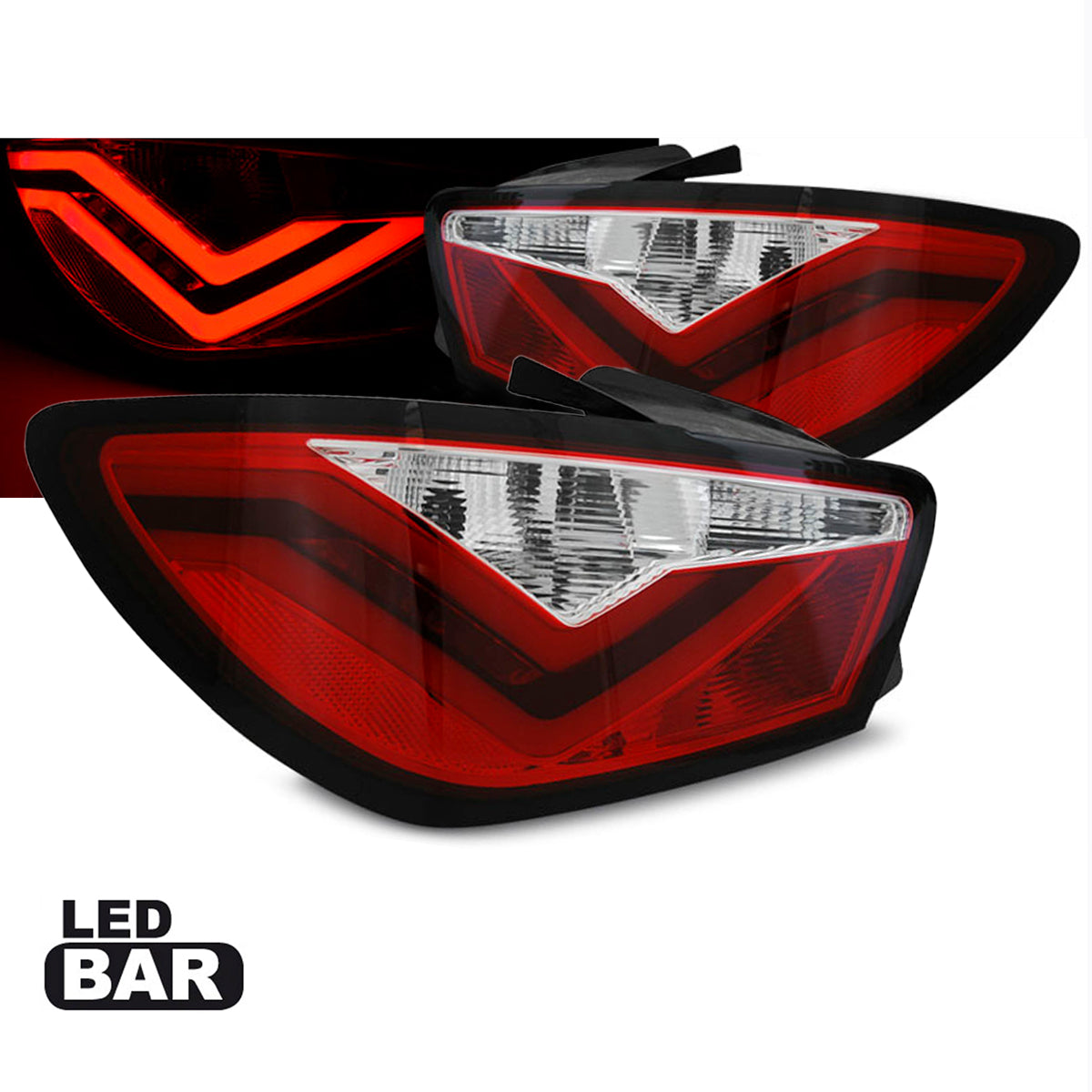 LED Leisten Rücklichter Rot Weiß passend für Seat Ibiza 6J 3D 06.08-12