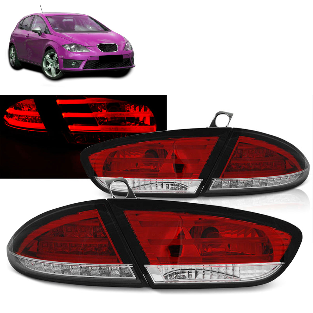 LED Rücklichter Rot Weiß passend für Seat Leon 03.09-12