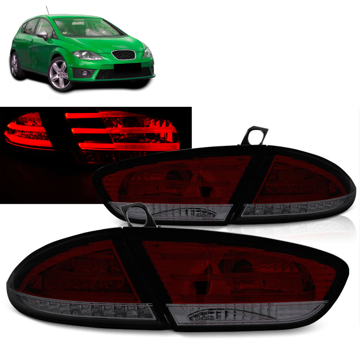 LED Rücklichter Rot Rauch passend für Seat Leon 03.09-12