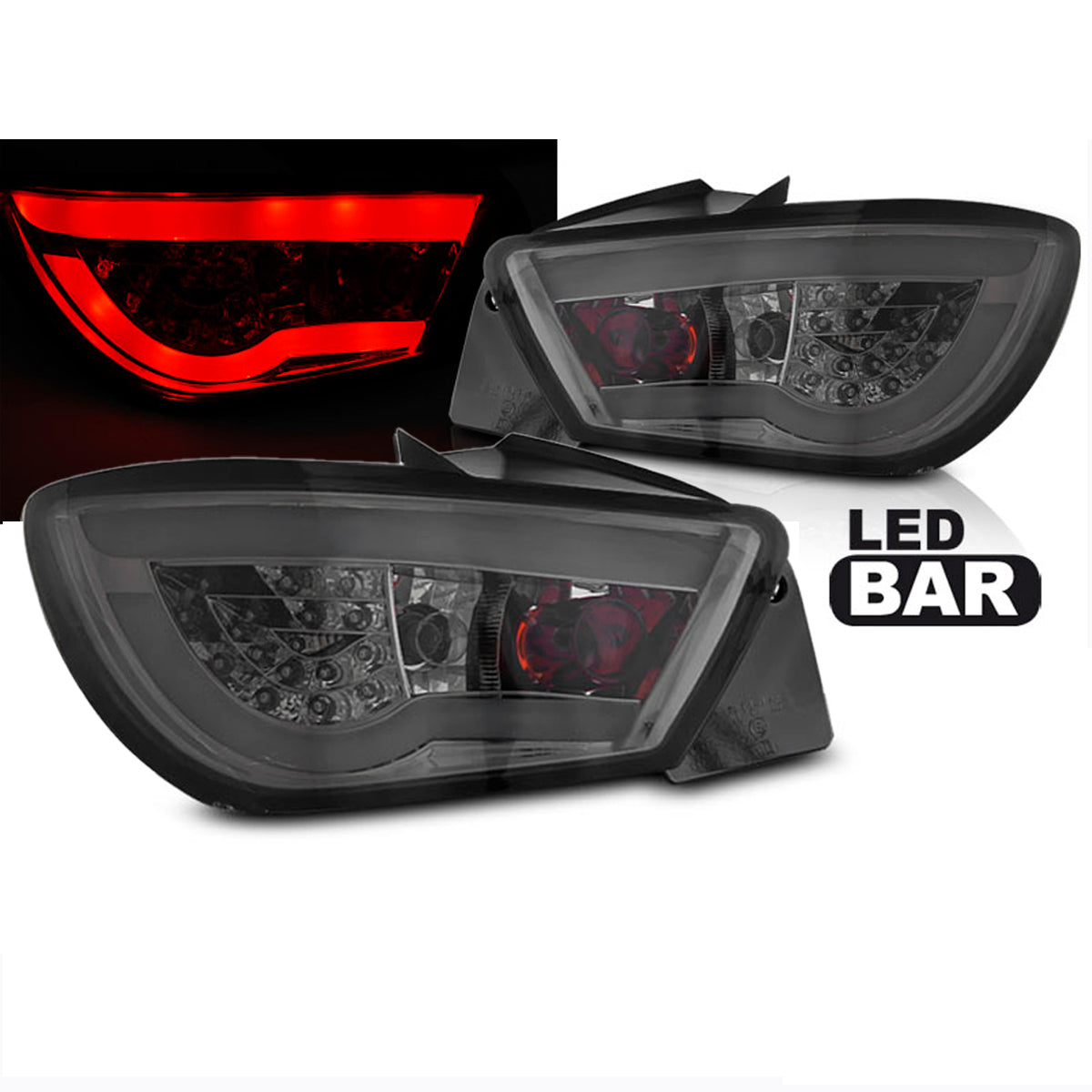LED Leistenrücklichter Rauch passend für Seat Ibiza 6J 3D 06.08-12