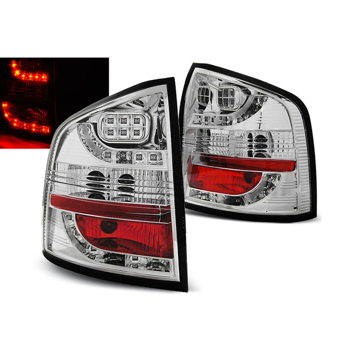 LED Rücklichter Chrom passend für Skoda Octavia II Kombi 04-12