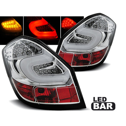 LED BAR Rücklichter Chrom passend für Skoda Fabia II 07-06.14