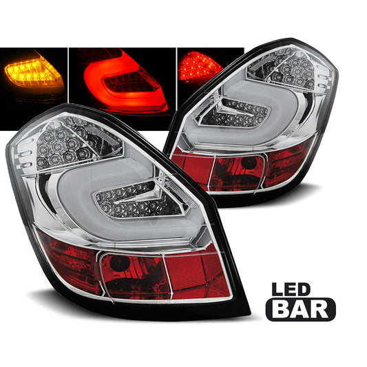 LED BAR Rücklichter Chrom passend für Skoda Fabia II 07-06.14