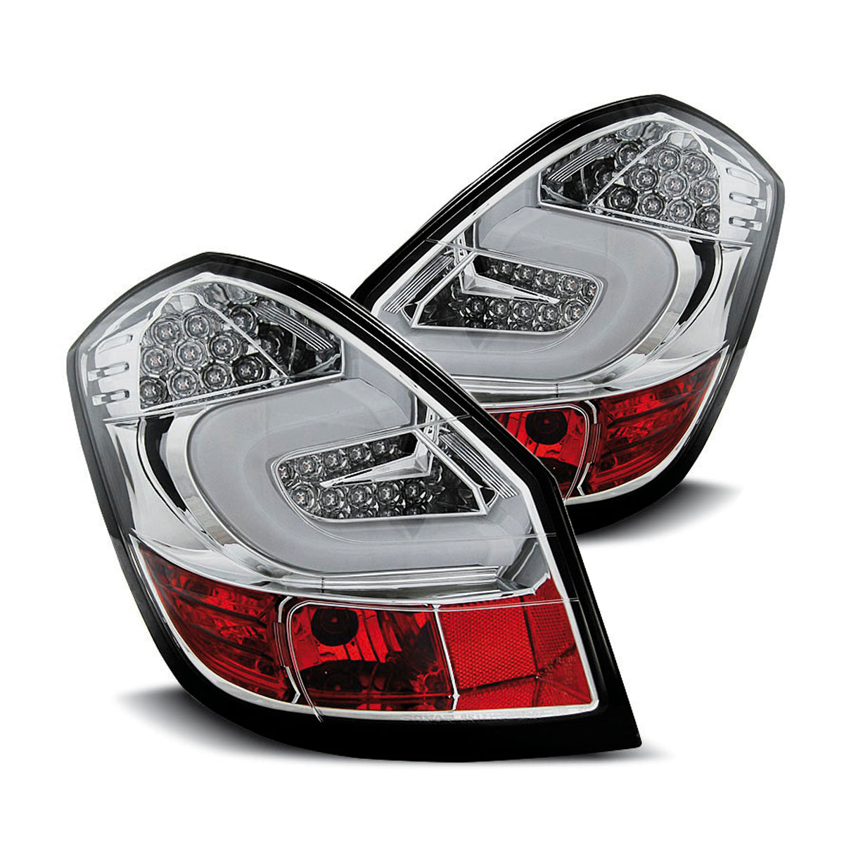 LED BAR Rücklichter Chrom passend für Skoda Fabia II 07-06.14