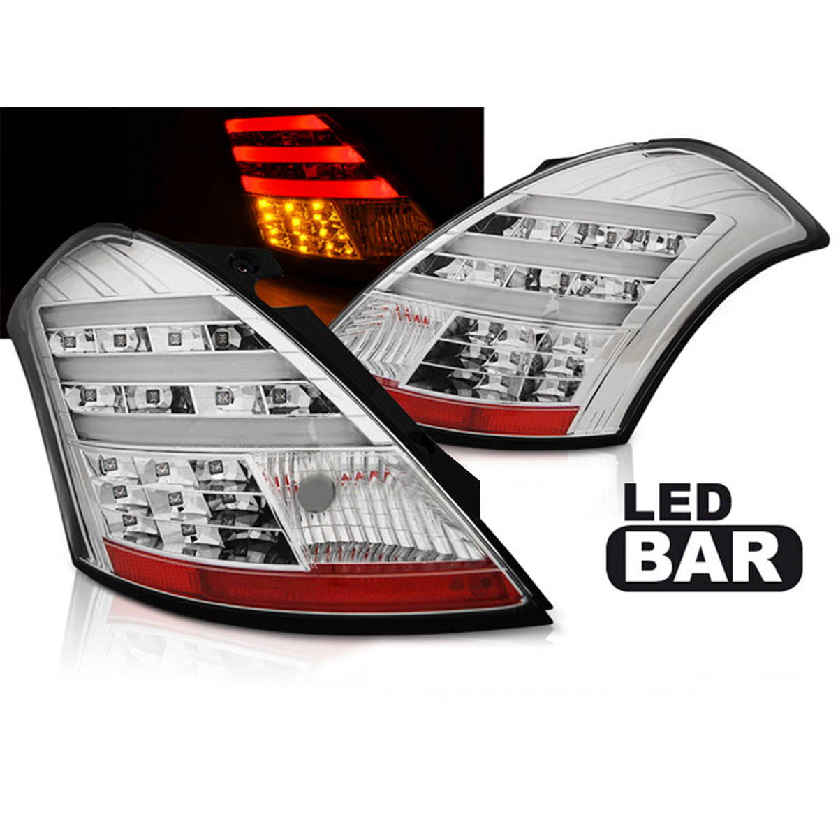 Rücklichter Suzuki Swift V 10- Chrom LED Leiste
