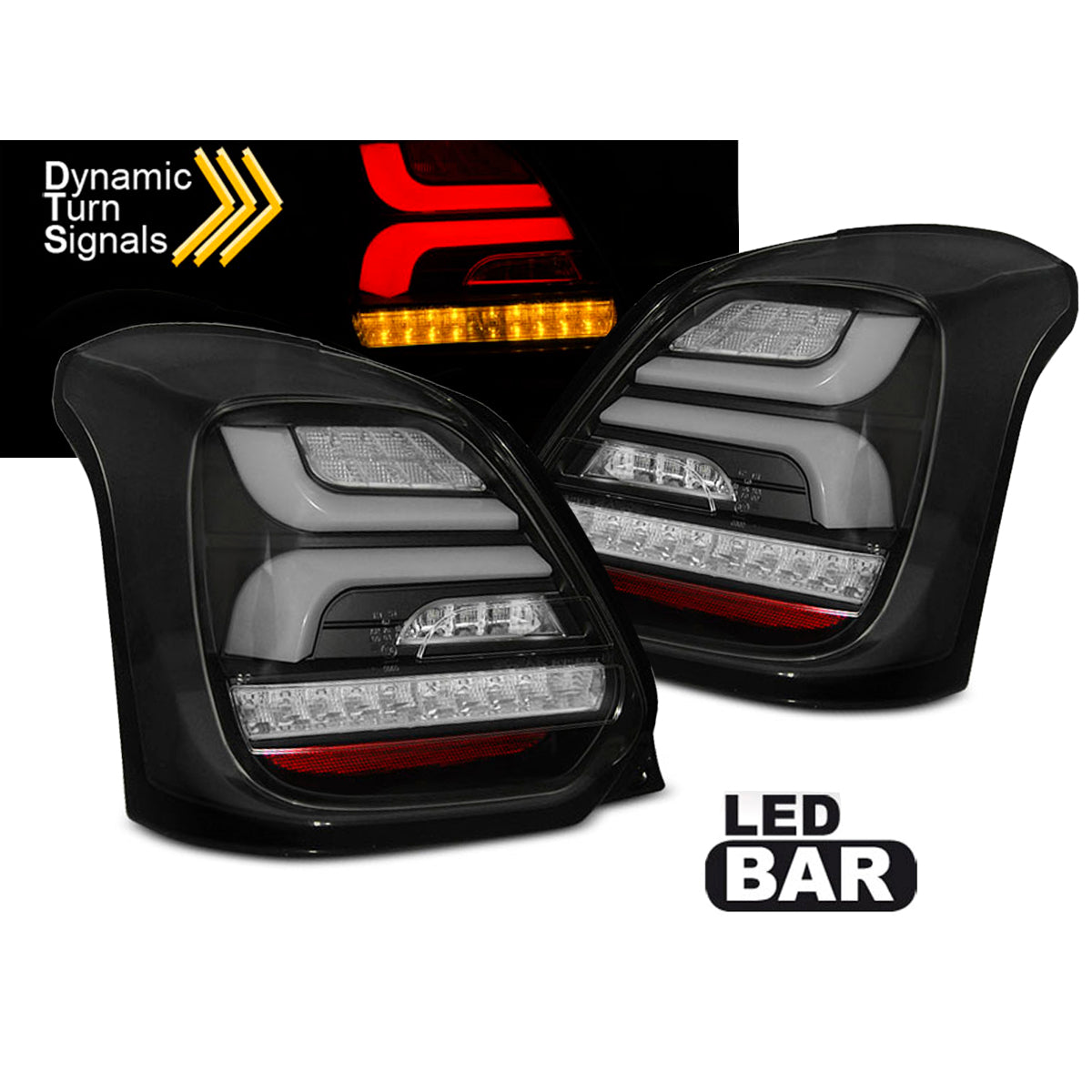 Rücklichter Suzuki Swift VI 17- Schwarz LED Sequenz